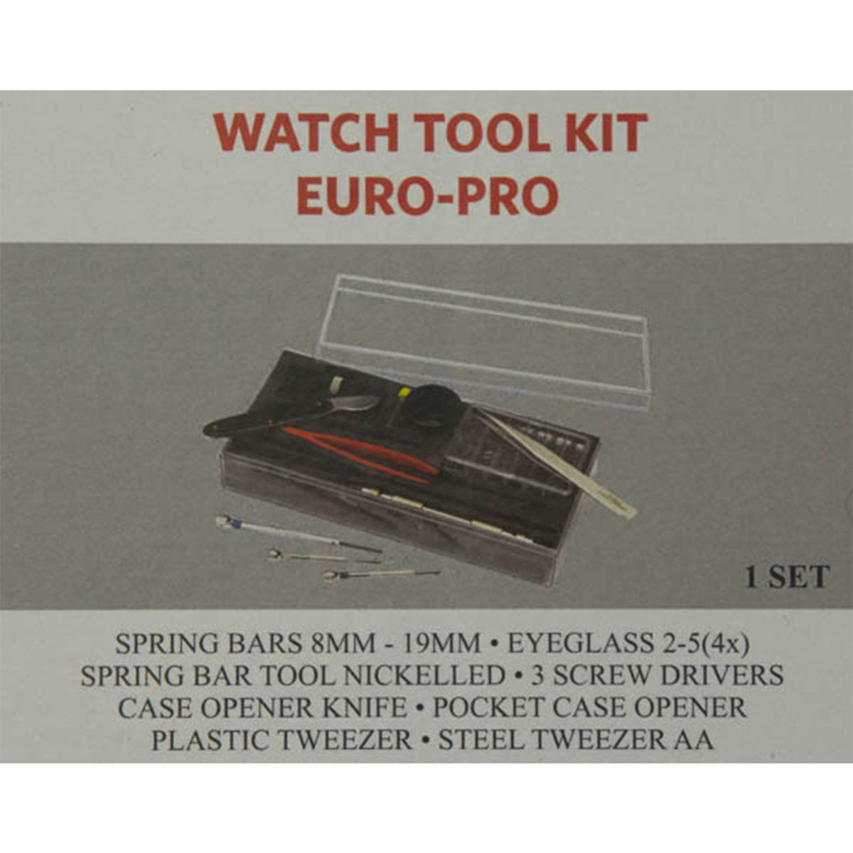 Euro watchmakers tool kit watch repair tools kit case back remover screwdrivers