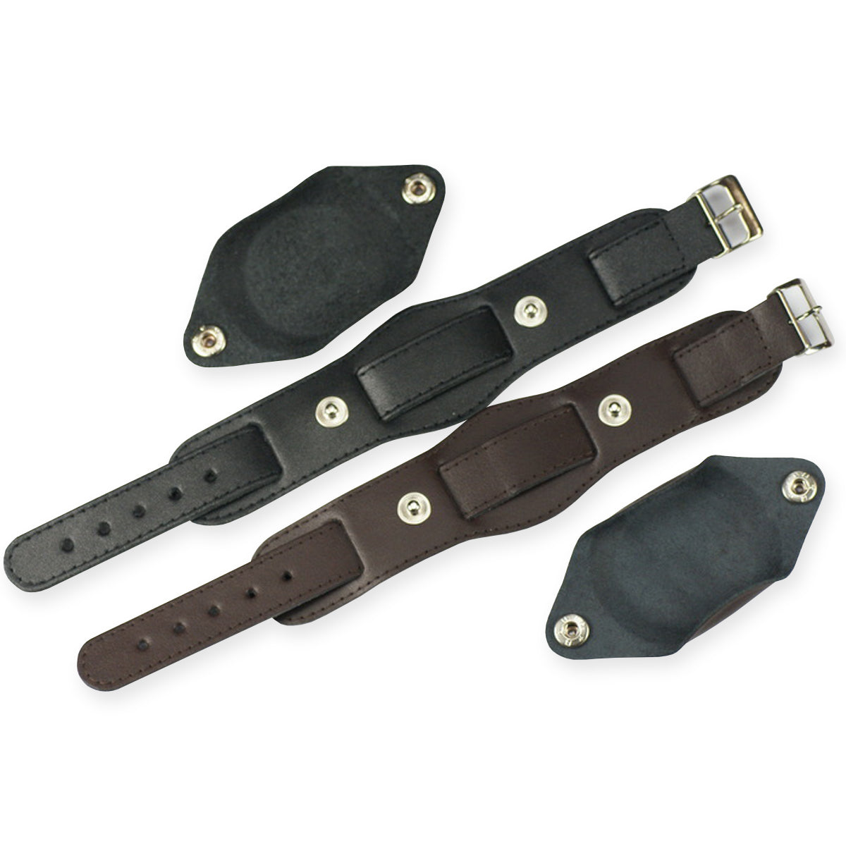 MILITARY LEATHER STRAP & COVER 18mm black brown watch straps cuff army forces