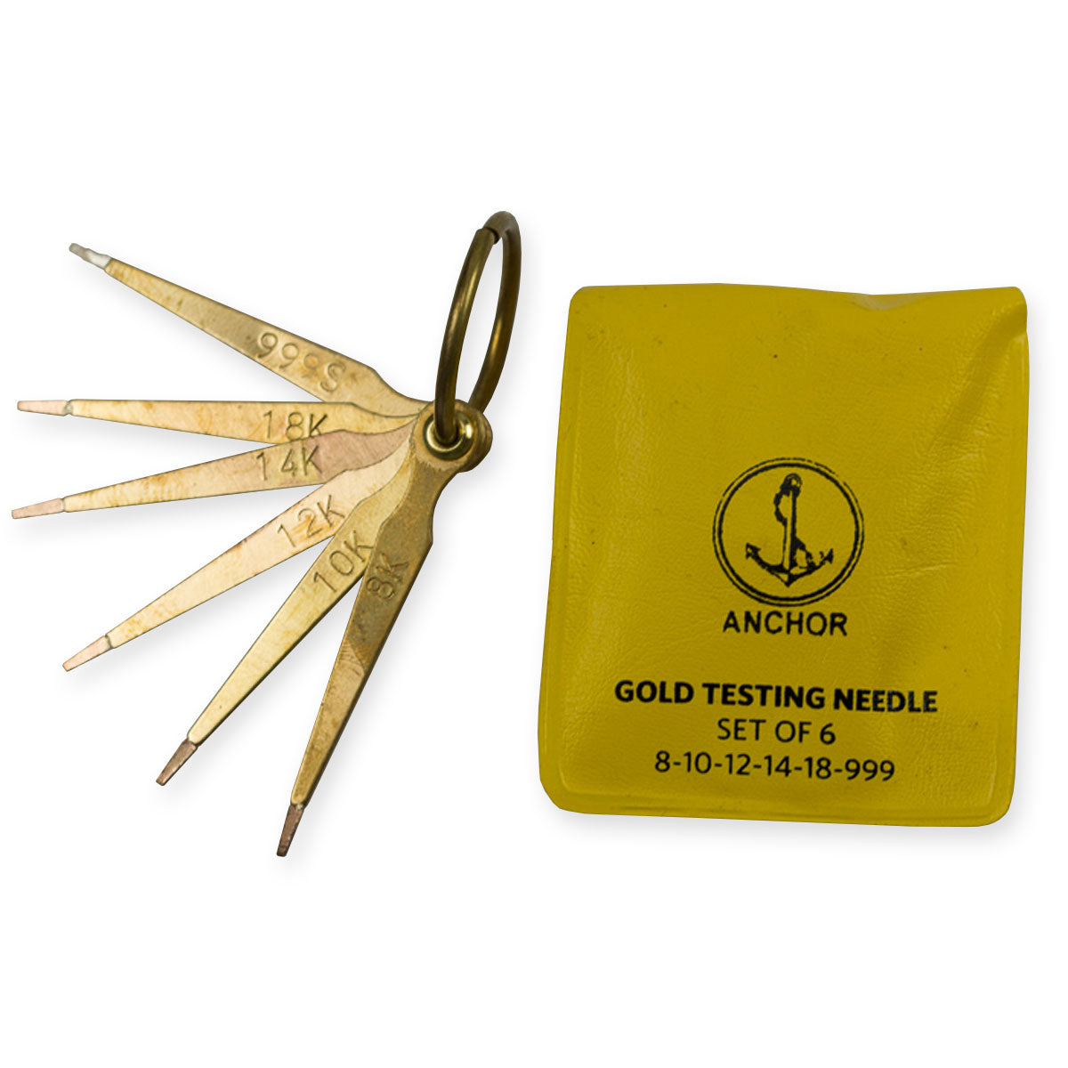 Gold testing needle scrap pawn kit identitfy acid test 8k 10k 12k 14k 18k silver