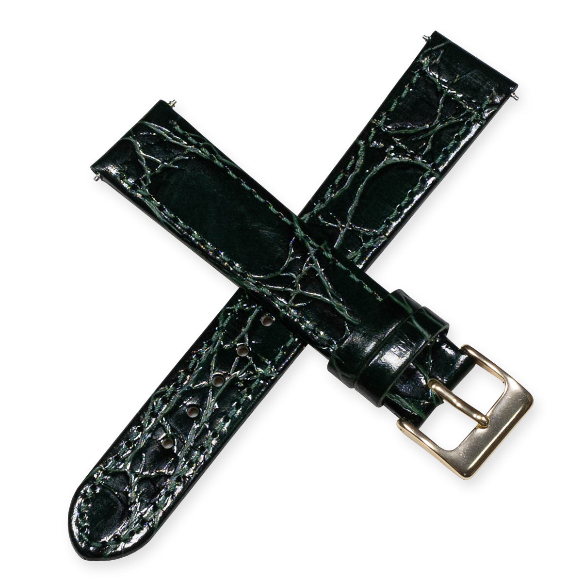 Quality Calf Leather Classic Mens Dress Watch Strap Crocodile Grain Band 12-20mm