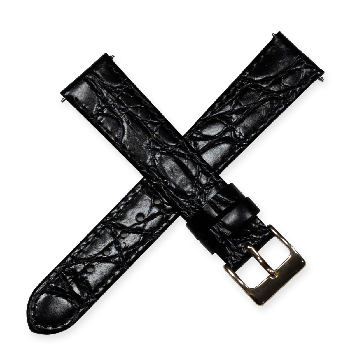 Quality Calf Leather Classic Mens Dress Watch Strap Crocodile Grain Band 12-20mm