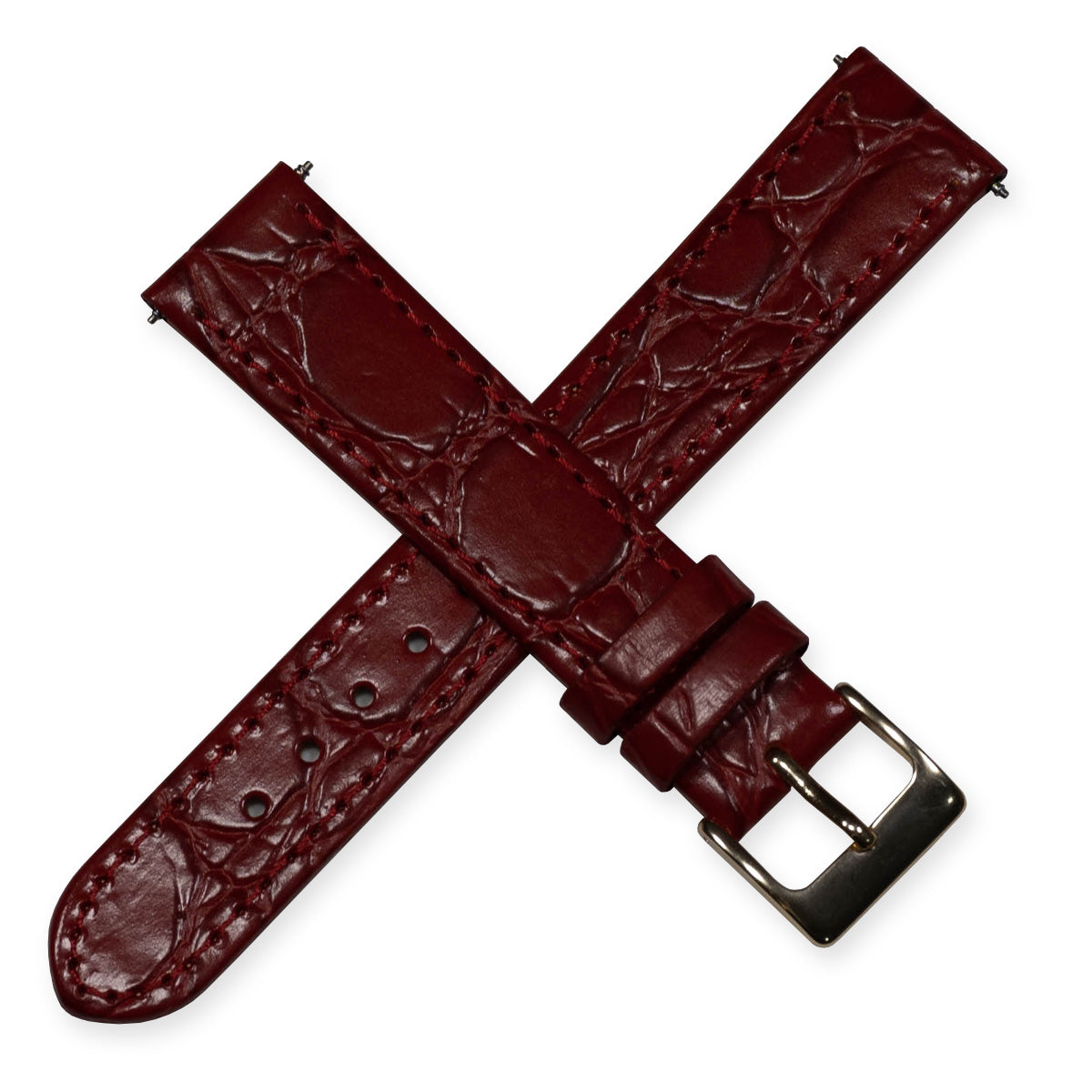 Quality Calf Leather Classic Mens Dress Watch Strap Crocodile Grain Band 12-20mm