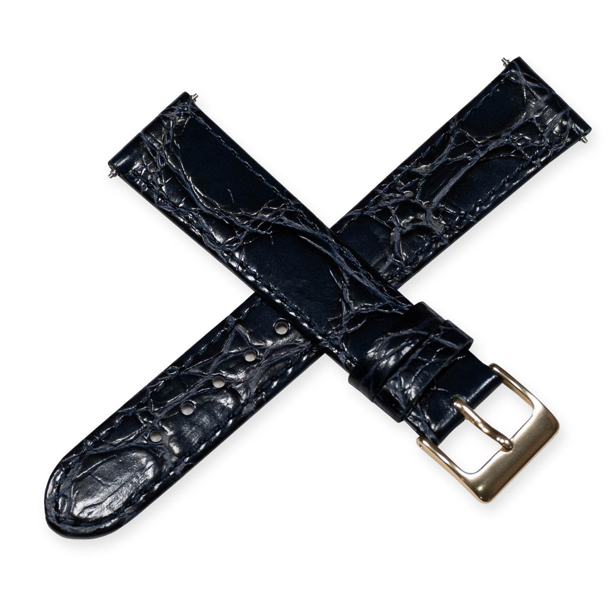 Quality Calf Leather Classic Mens Dress Watch Strap Crocodile Grain Band 12-20mm