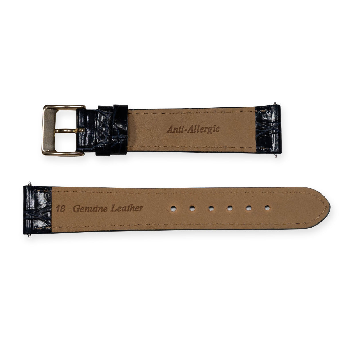 Quality Calf Leather Classic Mens Dress Watch Strap Crocodile Grain Band 12-20mm