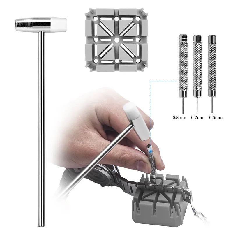 Watch Bracelet Strap Link Pin Removal Fitting Band Strap Changing Tool Set Kit