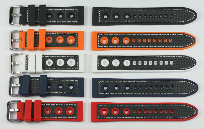 Quality rubber rally grand prix racing strap heavy duty mens sports watch straps