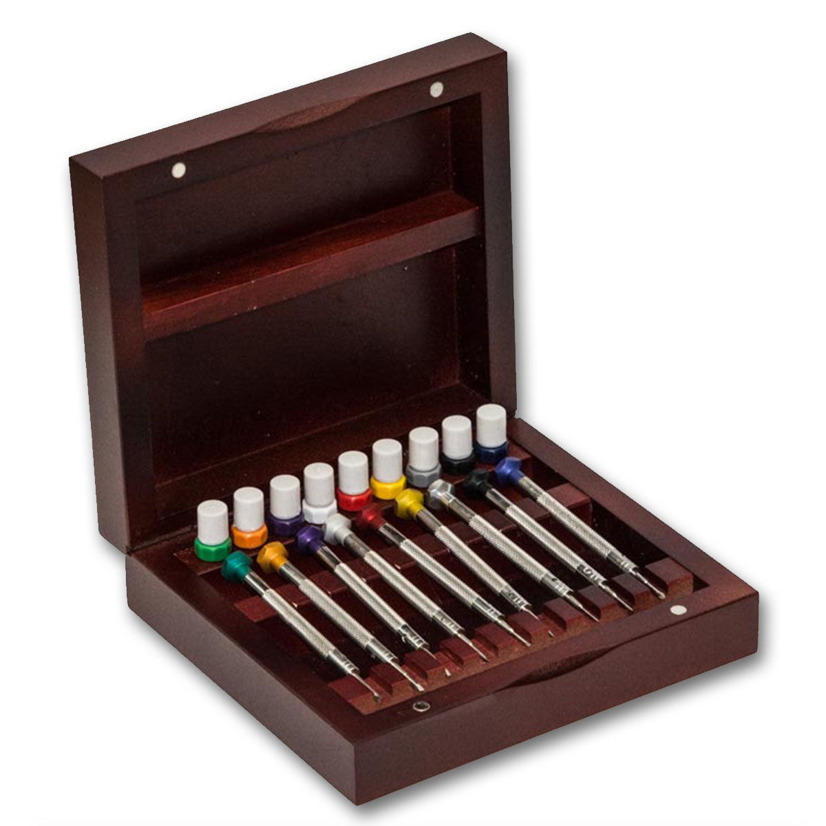 EURO PREMIUM Watchmakers hardened watch screwdrivers set wood case repairs tool