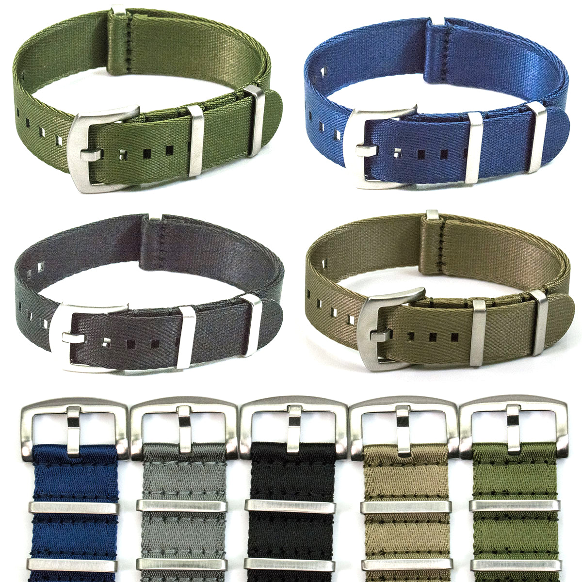 TOUGH Seat Belt Strap Military Watch Mens Nylon Army 18mm 20mm 22mm