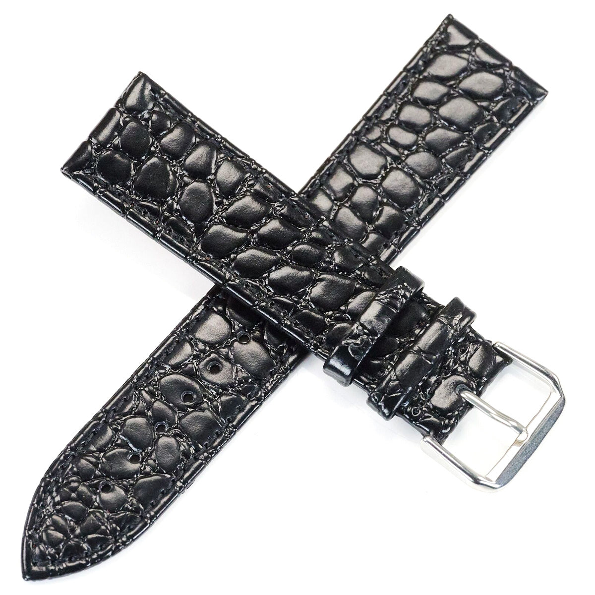 Mens Black Genuine Calf Leather Watch Strap Band 18mm 20mm 22mm Replacement New