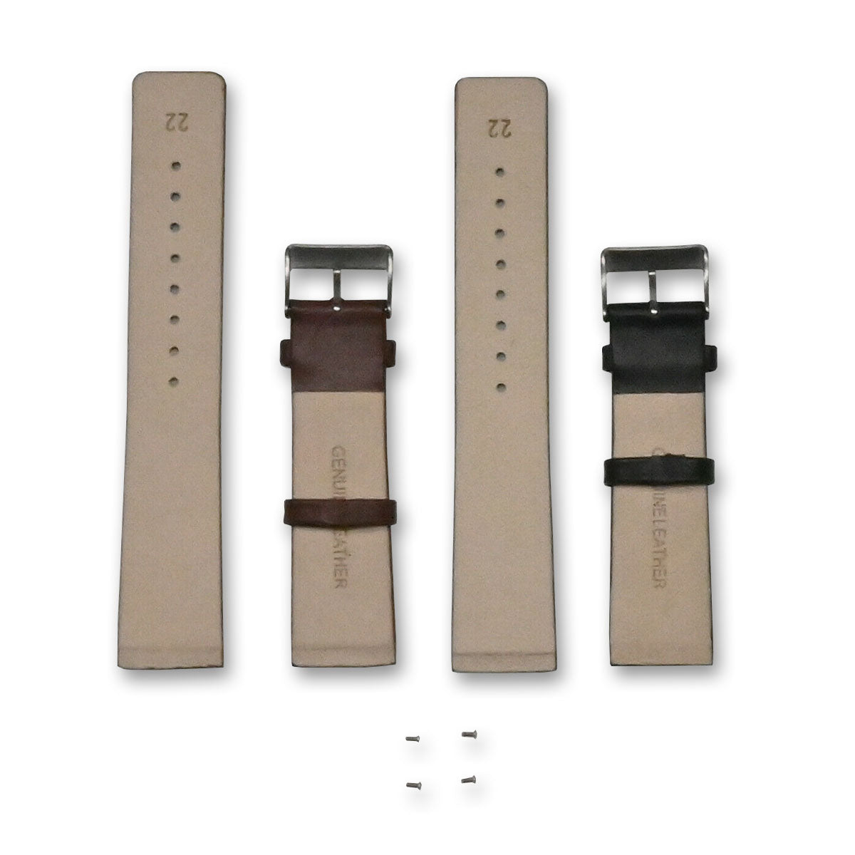 Genuine Leather Watch Strap For Skagen 22mm Screw On Black Brown Replacement