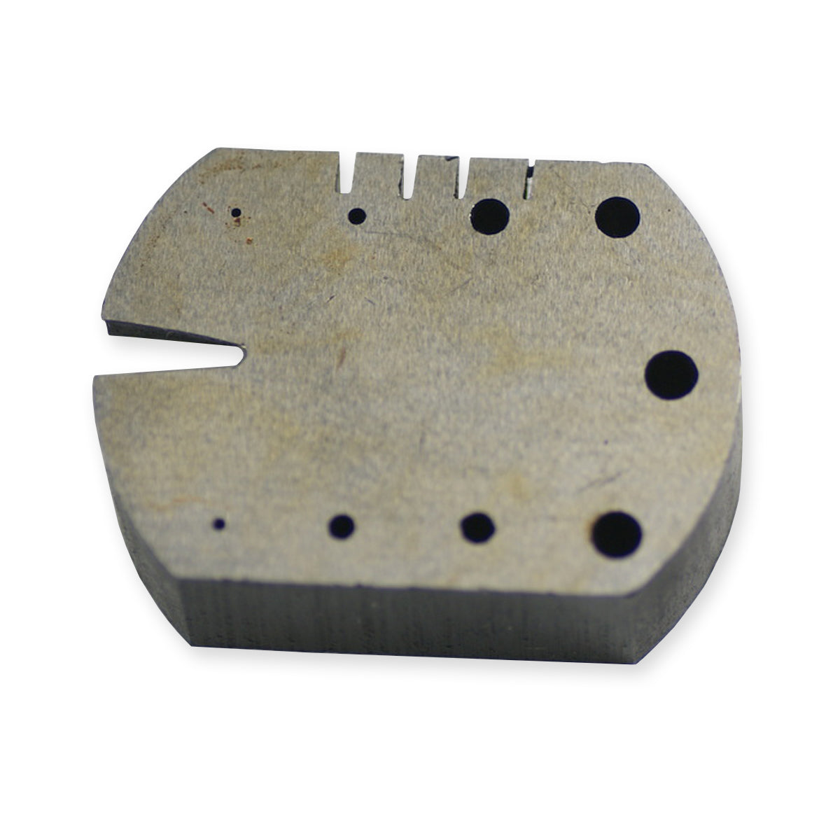Small hardened steel SLOT ANVIL with V-slot and 9 holes for staking & rivetting