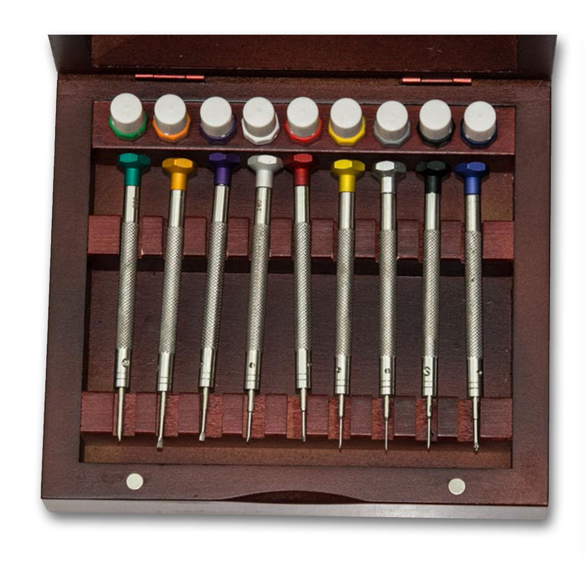 EURO PREMIUM Watchmakers hardened watch screwdrivers set wood case repairs tool