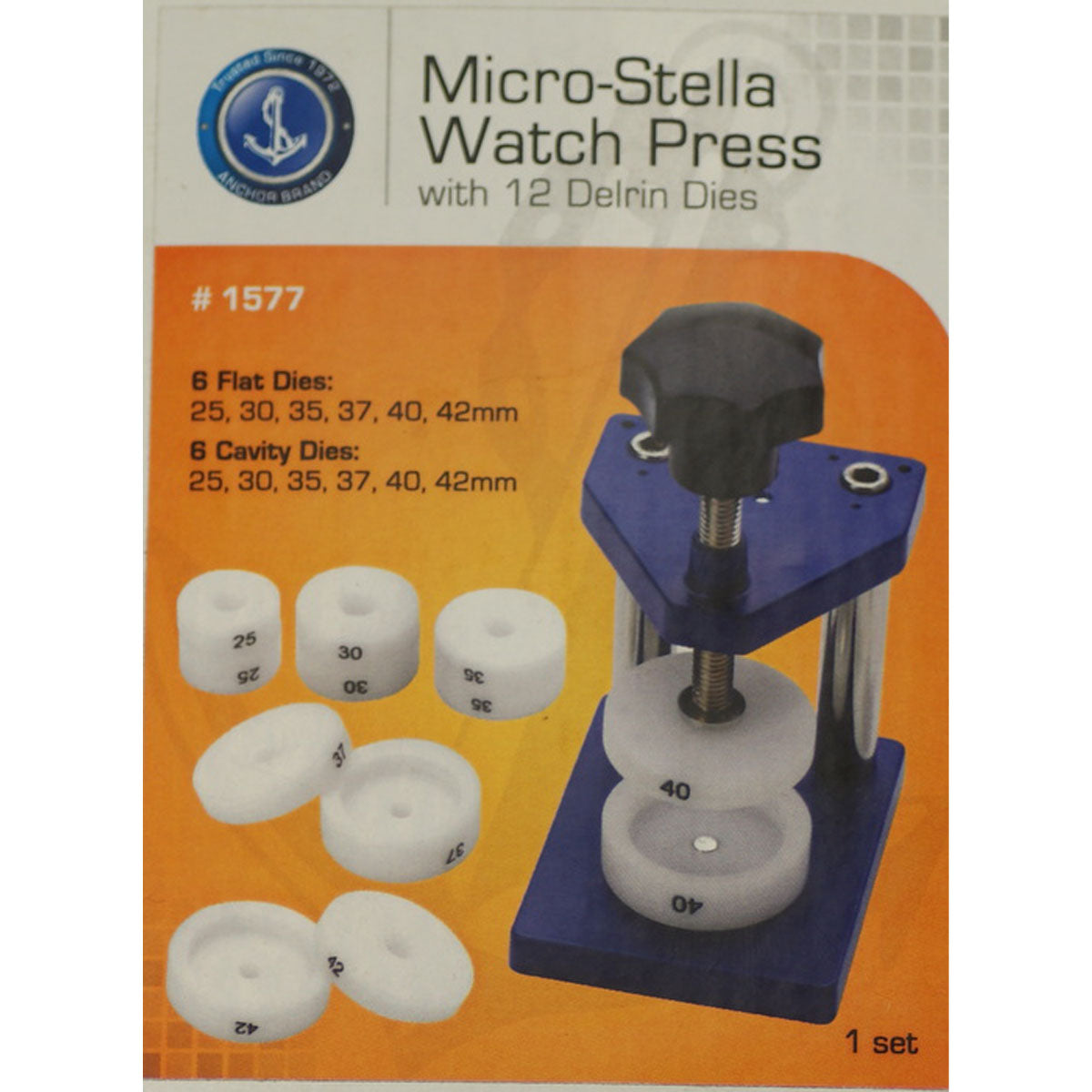 Case & crystal micro small press 12 dies watchmakers watch back closing tool NEW