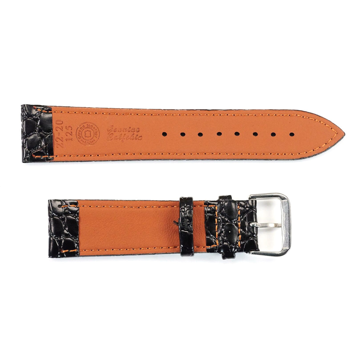 Mens Black Genuine Calf Leather Watch Strap Band 18mm 20mm 22mm Replacement New