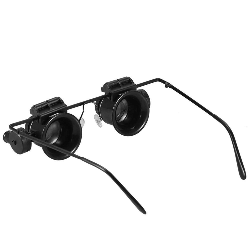 20x Magnification Eyeglass Loupes Watchmakers LED Light Loupe Eyeglass Magnifier
