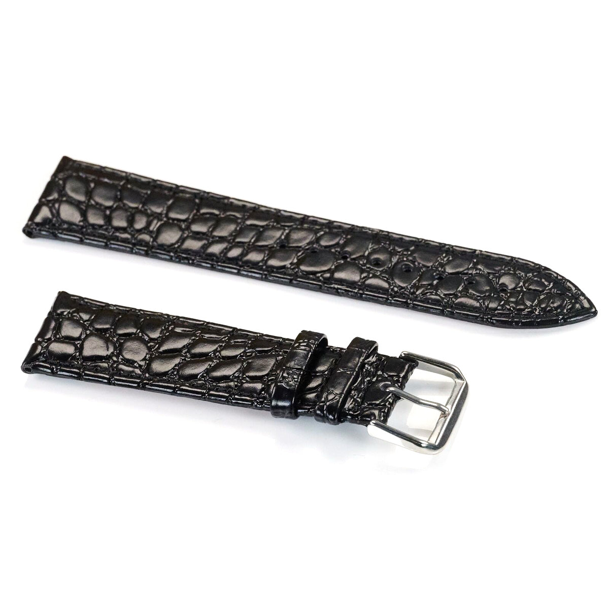 Mens Black Genuine Calf Leather Watch Strap Band 18mm 20mm 22mm Replacement New