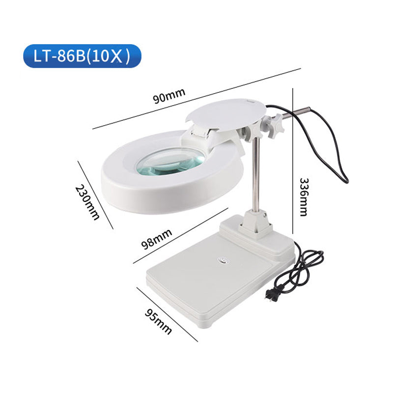 Pro Watchmakers 20x Magnifying Desk Lamp Cover LED Light Glass Magnifier Loupe