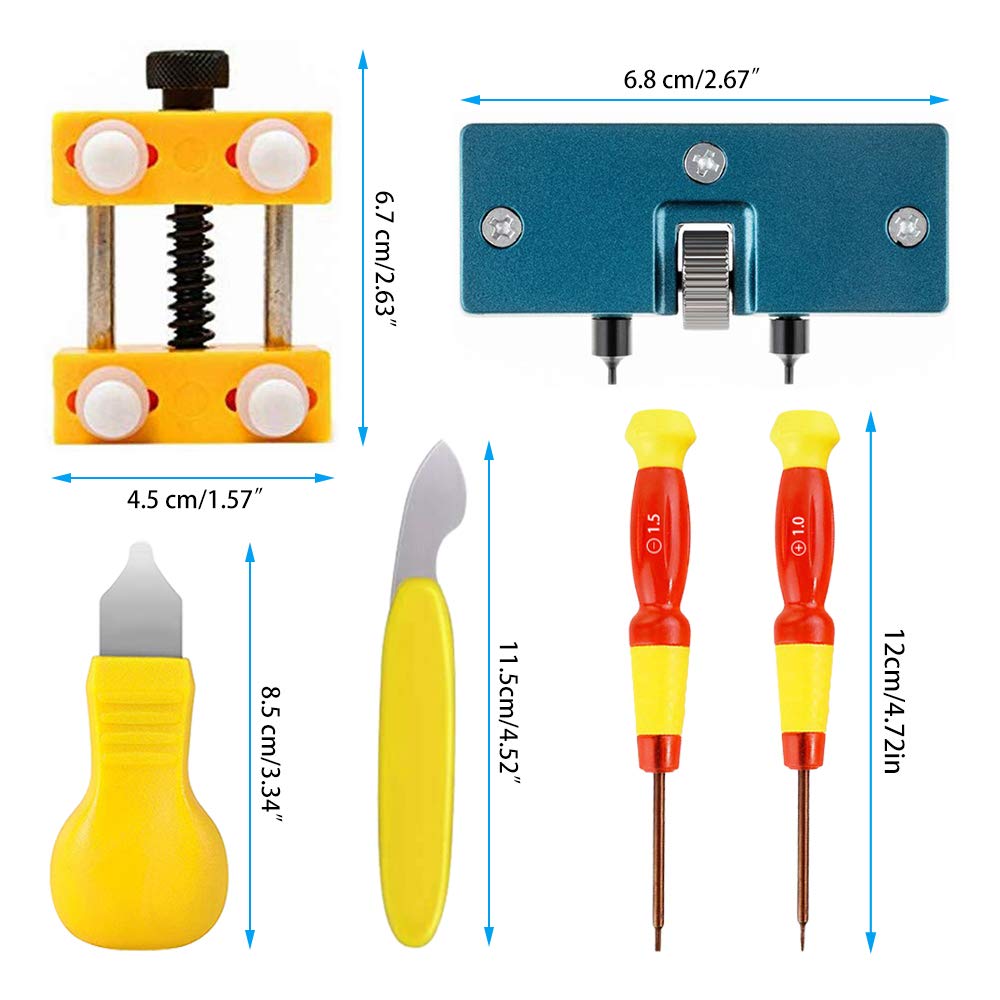 Battery Change Watch Repair Tool Kit Case Holder Opener Knife Replace Batt Screw
