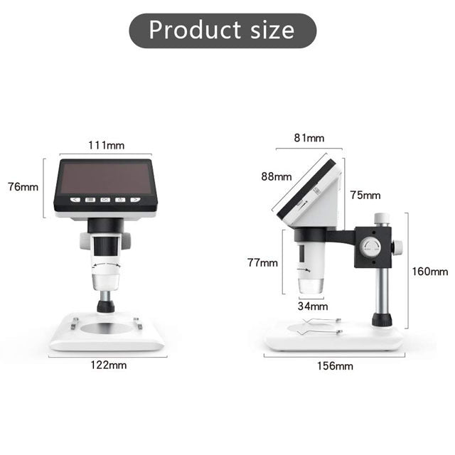 Digital Microscope LCD Display & PC Screen 1000x Magnification 2MP Watchmakers