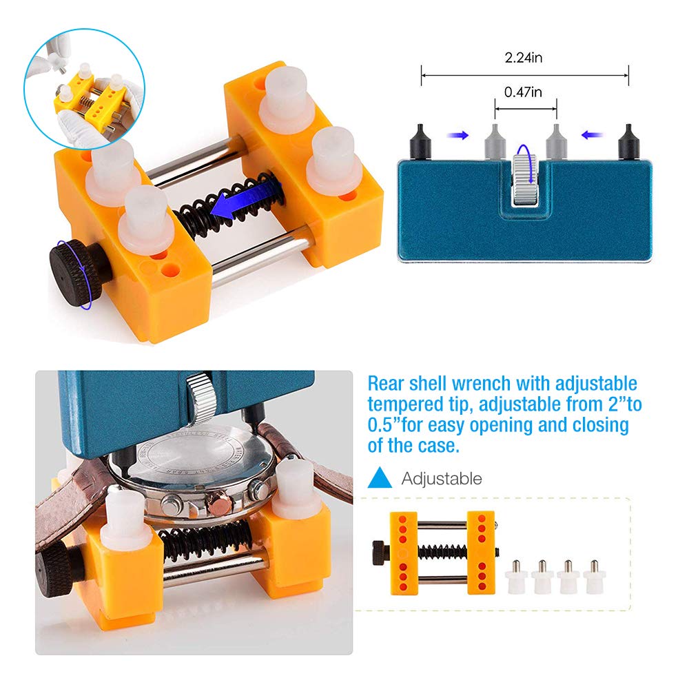 Battery Change Watch Repair Tool Kit Case Holder Opener Knife Replace Batt Screw