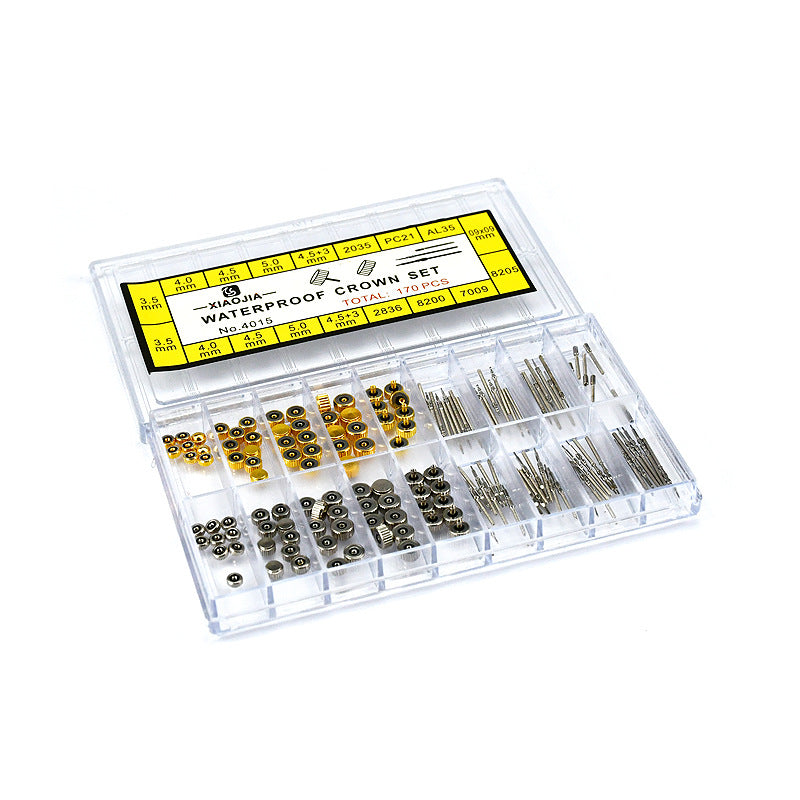 Waterproof Watch Crowns & Common Popular Stems 170x Set Silver Gold Miyota Seiko