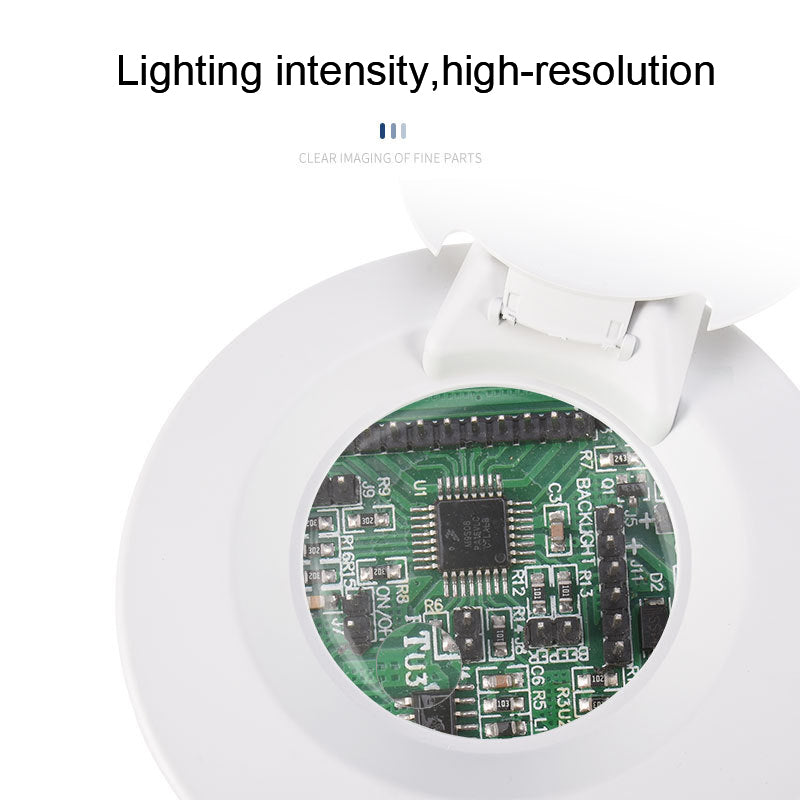 Pro Watchmakers 20x Magnifying Desk Lamp Cover LED Light Glass Magnifier Loupe