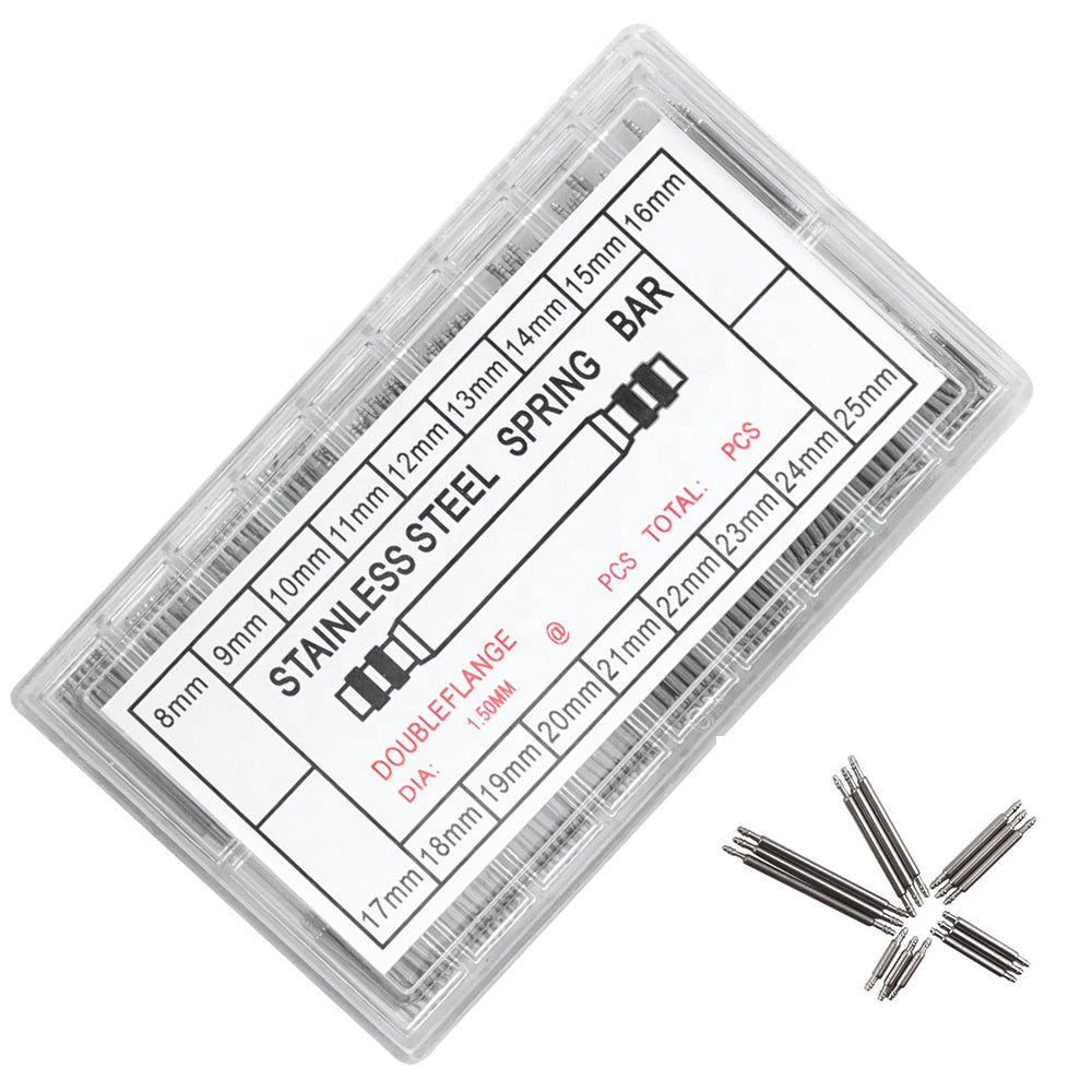 360 Pcs Stainless Steel Watch Band Spring Bars Strap Link Pins 8-25mm Watchmaker