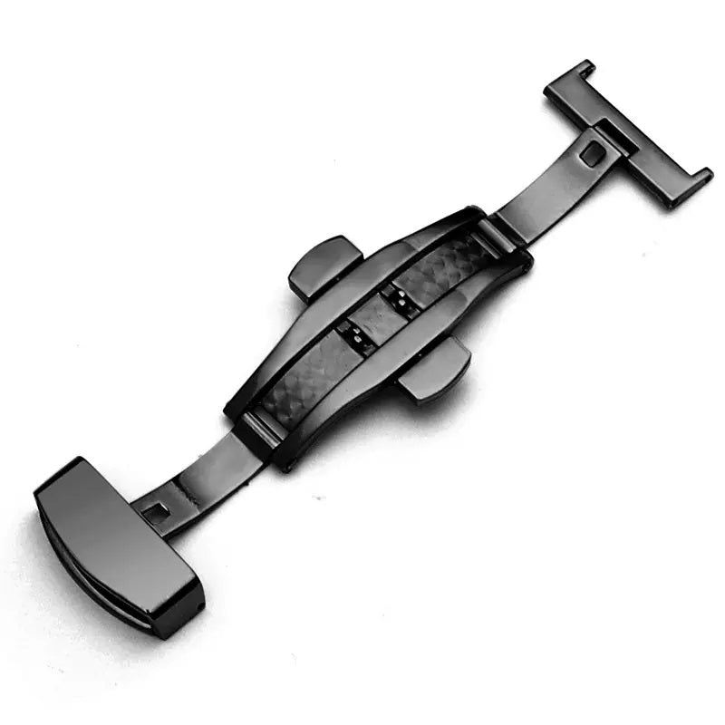 Watch Buckle Clasp Strap Deployment Steel Gold Plate Rose Plated Black Butterfly