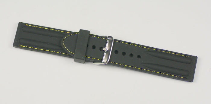 QUALITY rubber sports ribbed watch strap waterproof silicon mens 24mm 26mm diver