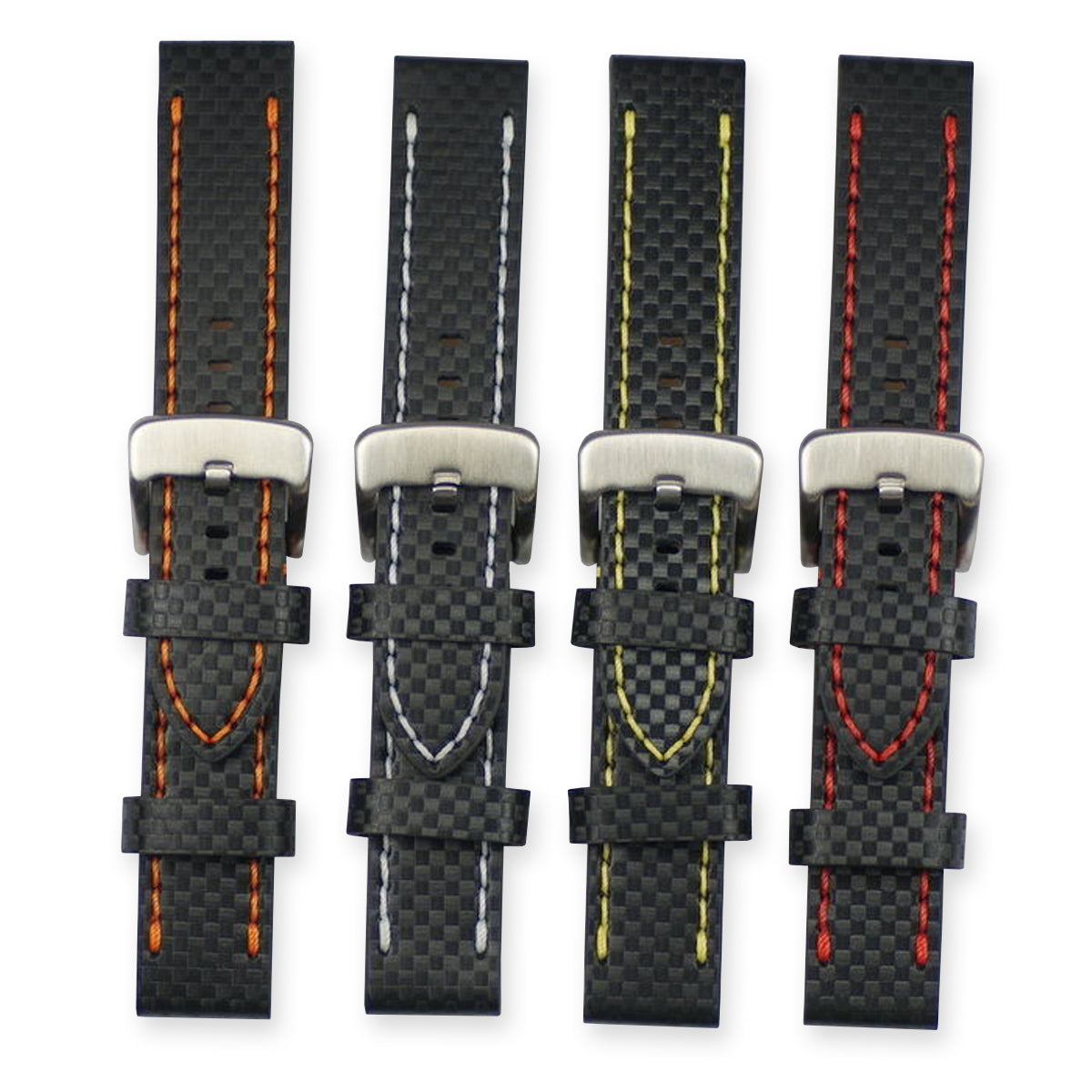 Carbon fiber effect GENUINE leather mens watch strap 20mm 22mm 24mm new straps