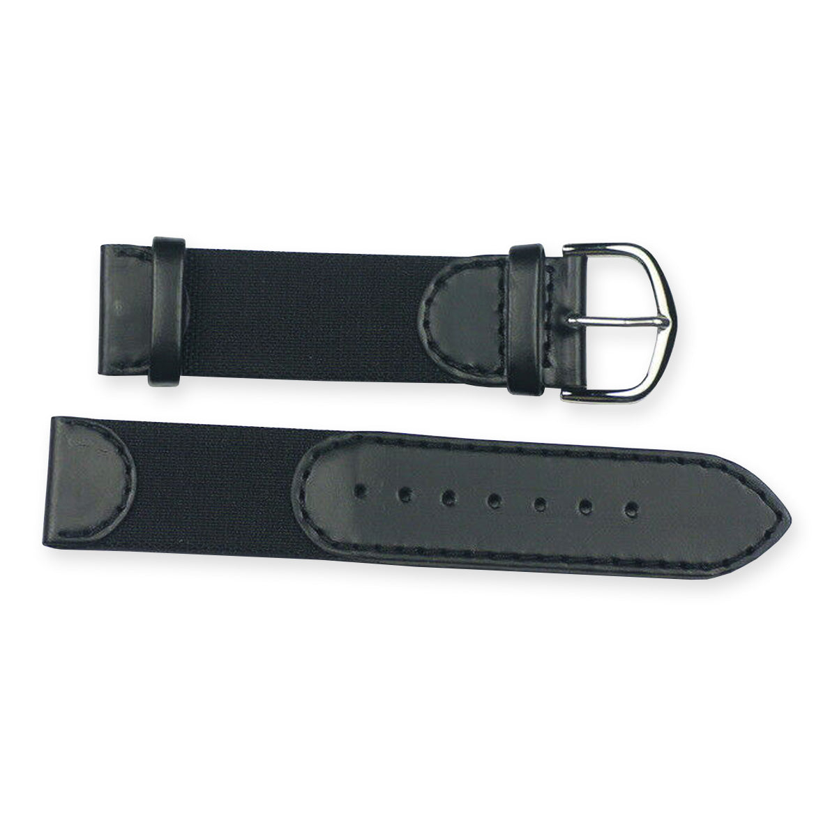 Leather & fabric mix watch straps 18mm 20mm black green brown mens nylon DESIGN