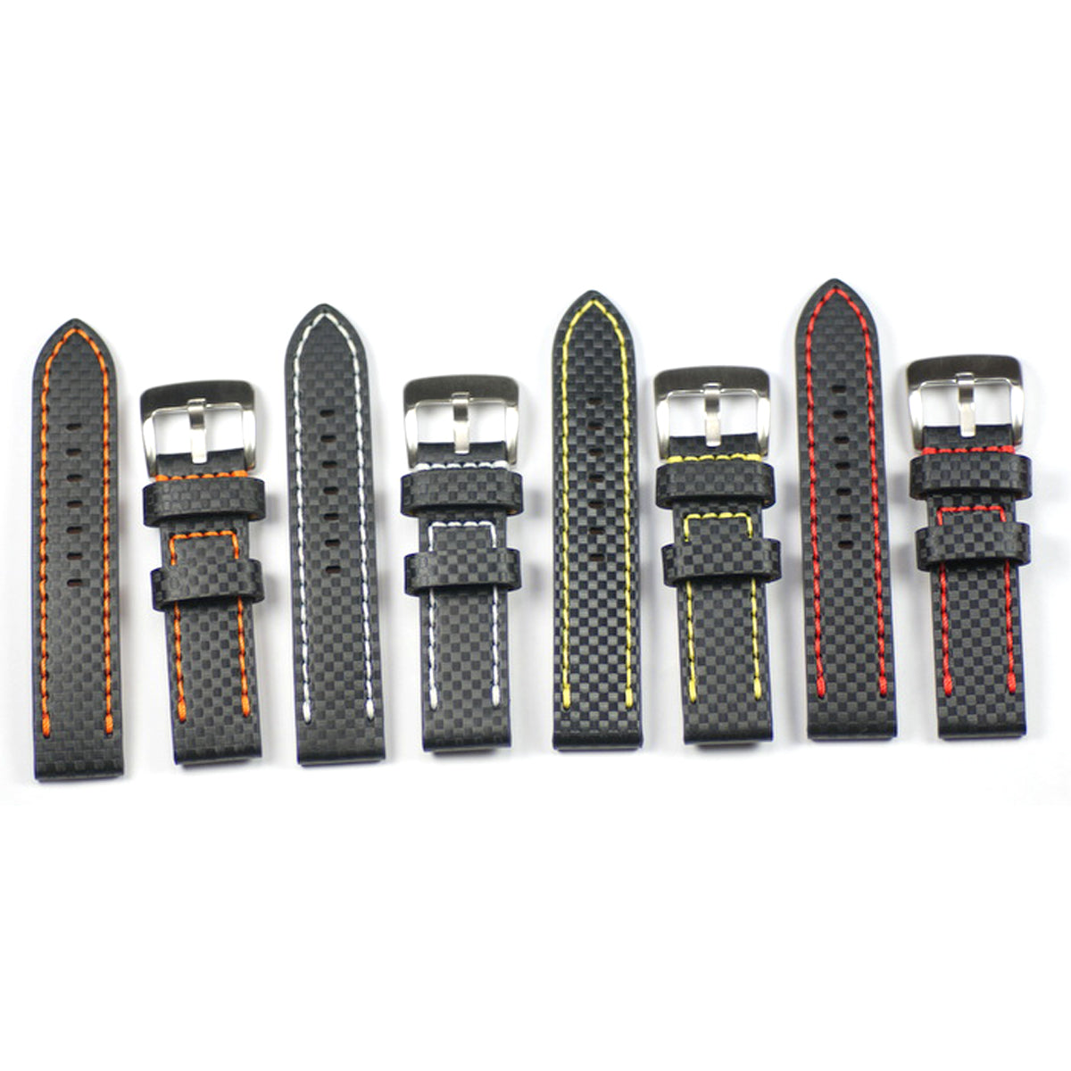 Carbon fiber effect GENUINE leather mens watch strap 20mm 22mm 24mm new straps