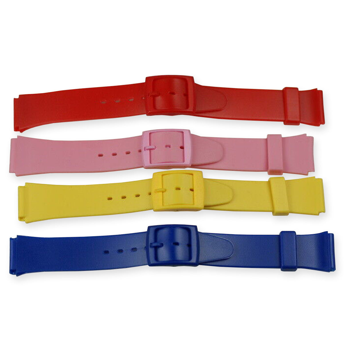 Rubber resin BRIGHT COLOURED value watch straps red pink yellow blue white black