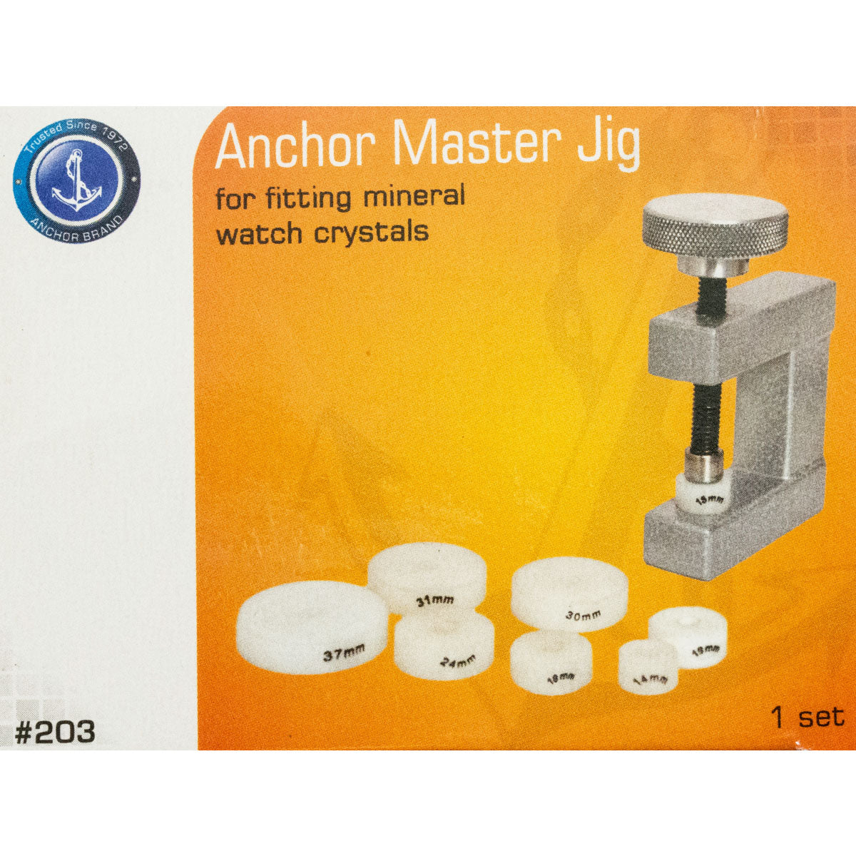 Mineral Watch Glass Crystal Mini Fitting Press Screw Vice 8 Dies Repairs Tool