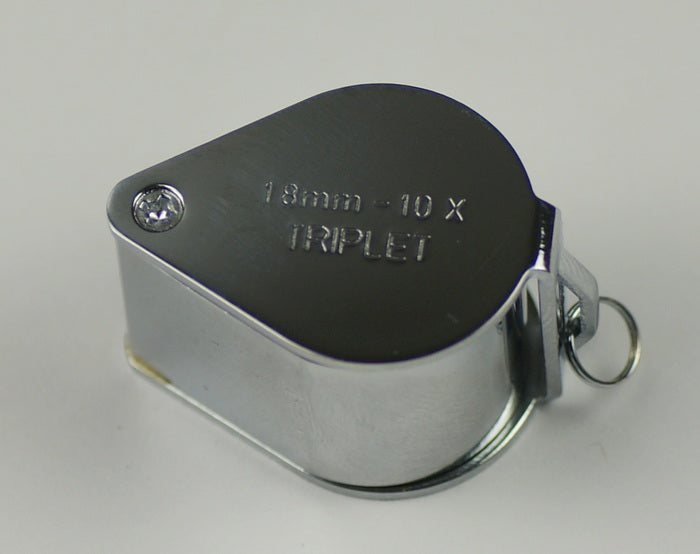 New 18mm triplet lens 10X magnifier loupe folding type magnifying glass eyeglass