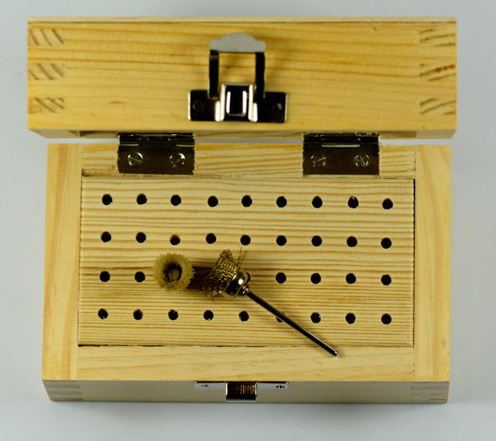 Wooden dremel rotary burr or drill cutting bits bur organiser holder wood stand