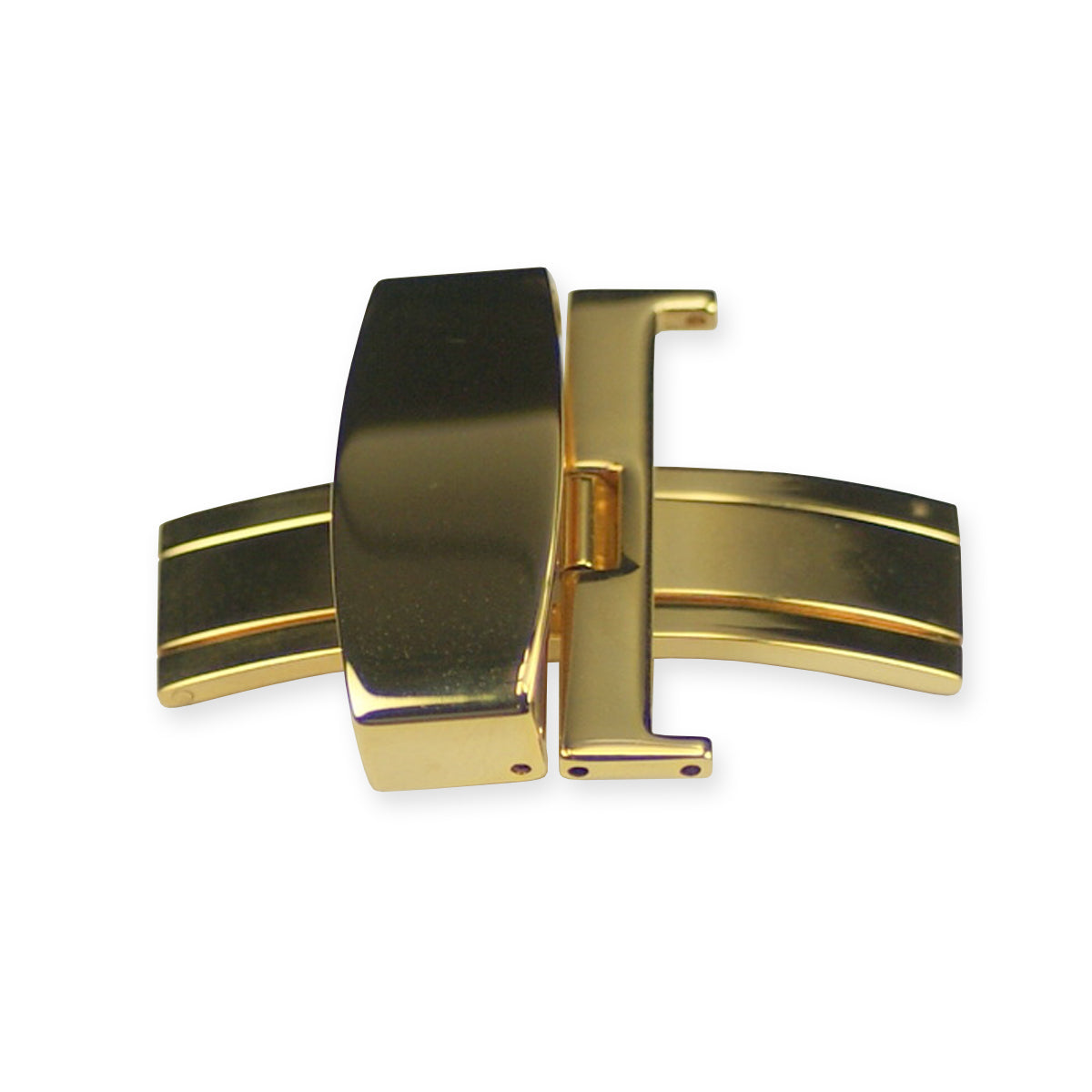 Gold plated deployment butterfly clasp/buckle leather straps bands 22mm 24mm 26m