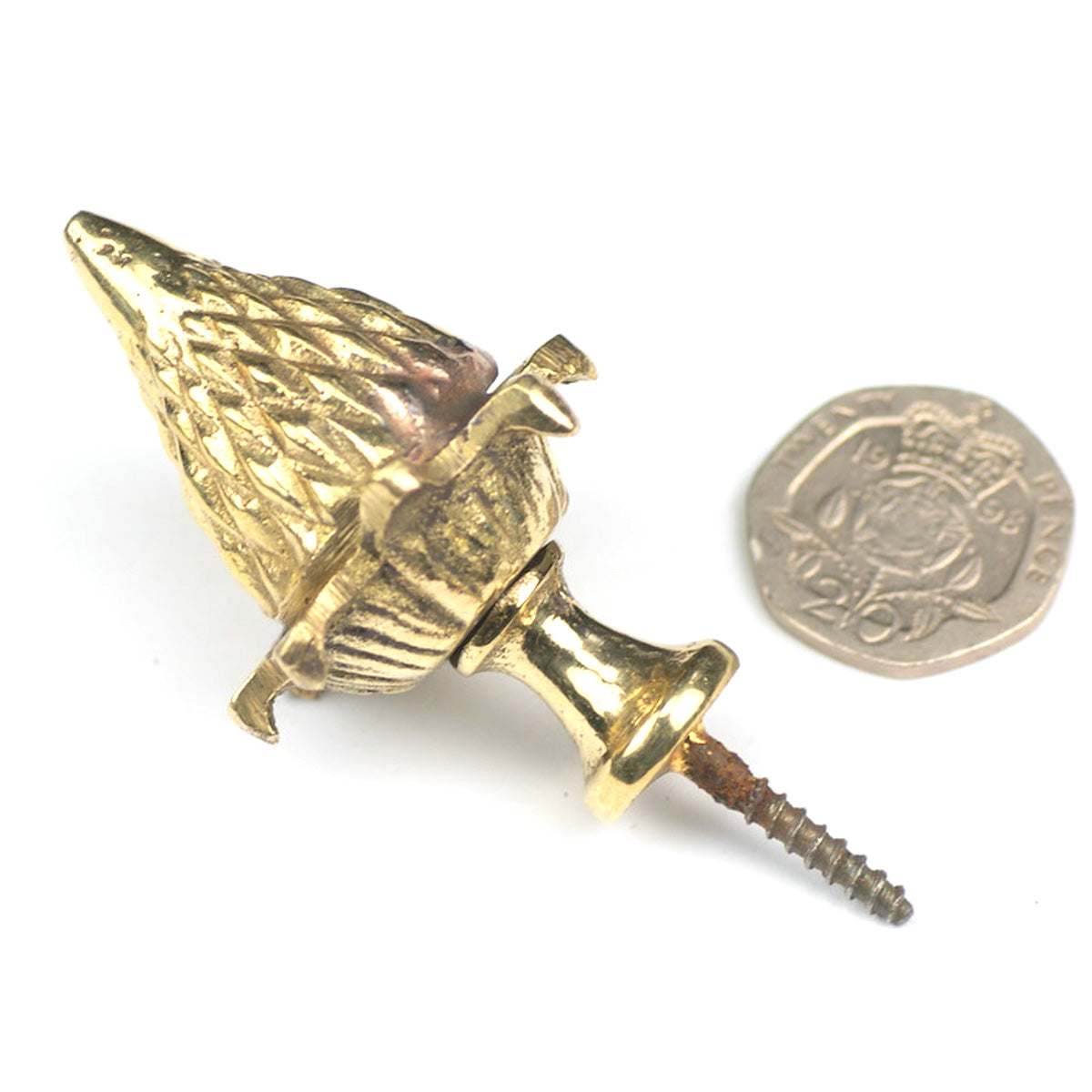 BRASS Acorn finial clock cases decoration 53mm high old clocks  long case mantle