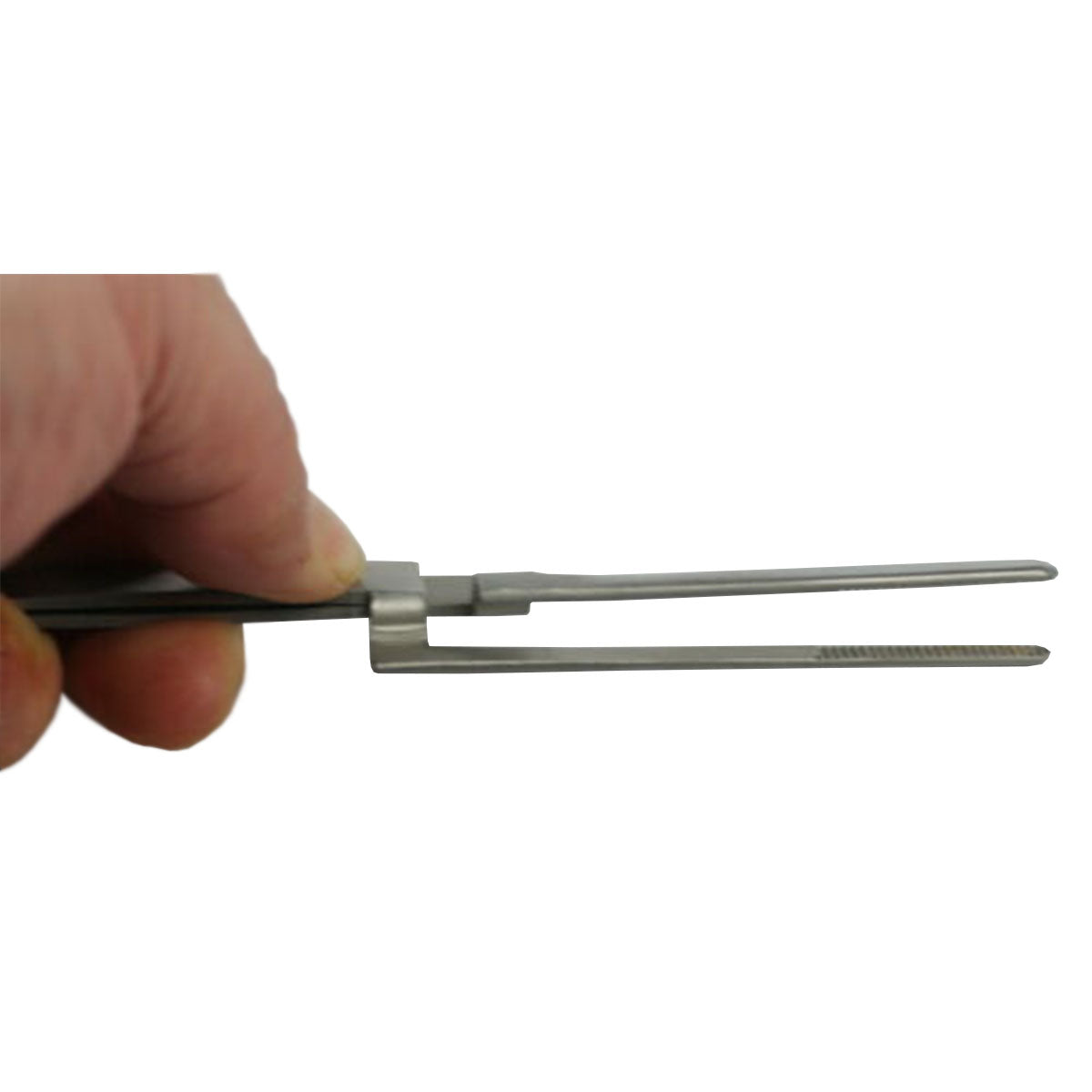 Cross lock closed tweezers serrated squeeze to open steel QUALITY reverse locks