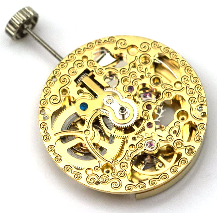 Automatic Seagull Skeleton gold mechanical watch movement HZ2189G  gold colour