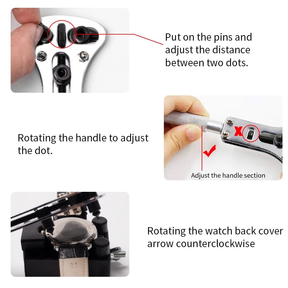Complete Watch Repair Tool Kit Watchmakers Battery & Strap Case Opener Links New
