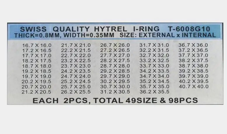 Quality Set Watch Gaskets Rubber Seal Washers 0 Rings Box 16mm - 40mm Repair Kit