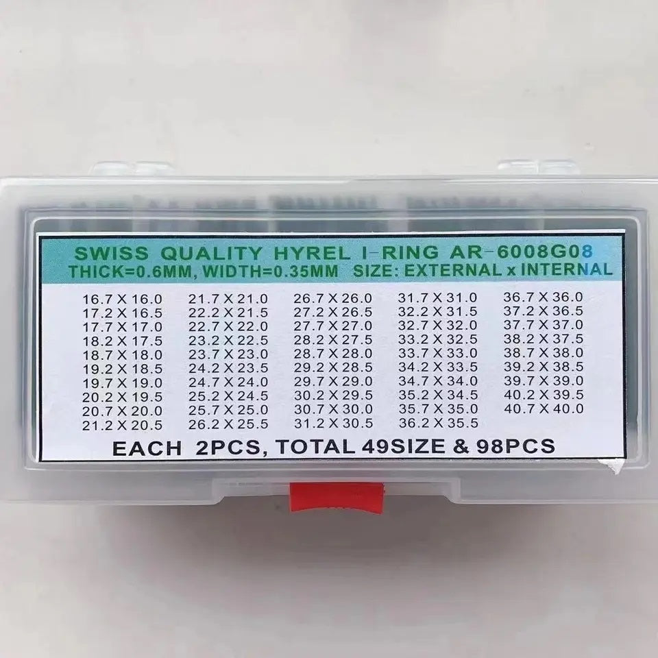 Quality Set Watch Gaskets Rubber Seal Washers 0 Rings Box 16mm - 40mm Repair Kit