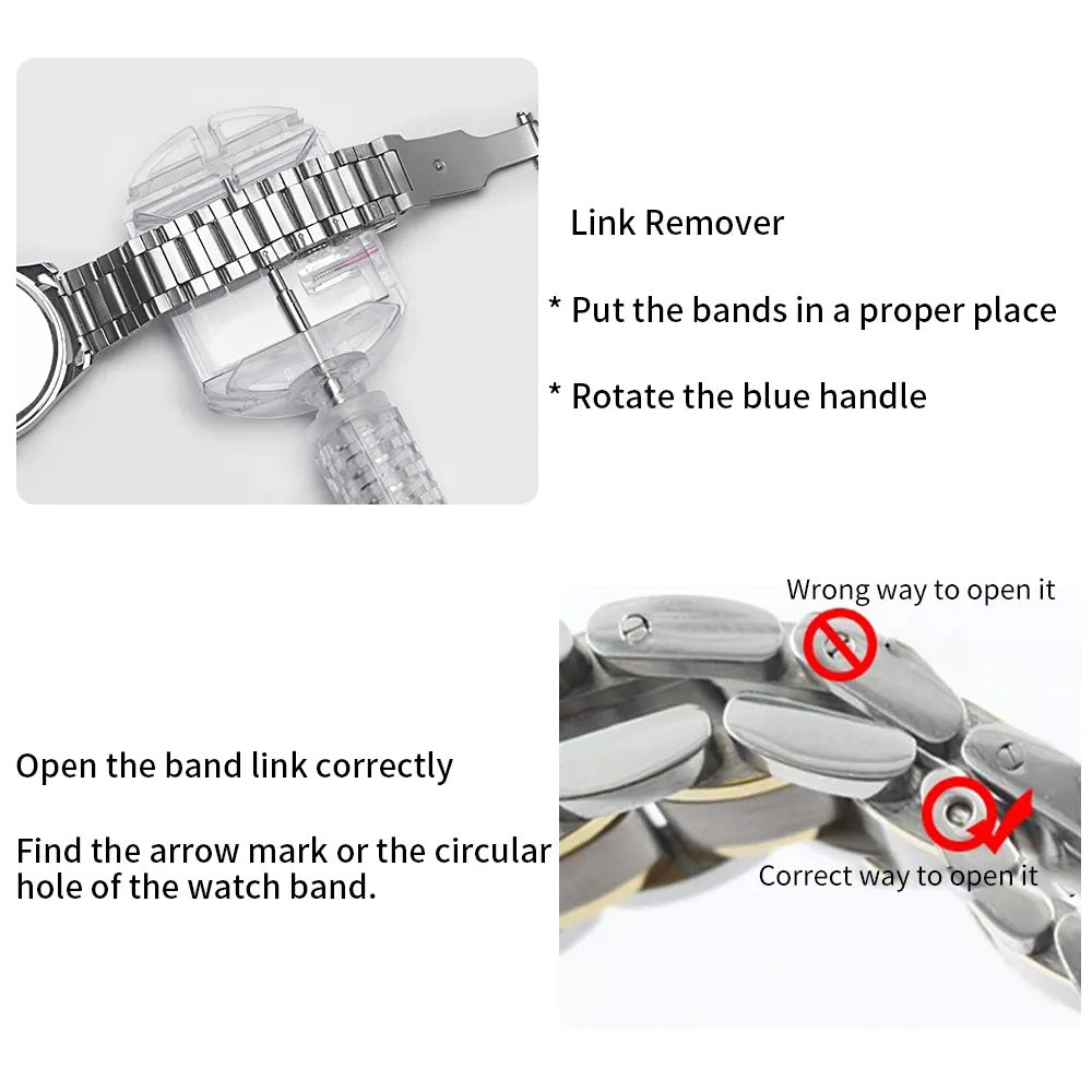 Complete Watch Repair Tool Kit Watchmakers Battery & Strap Case Opener Links New