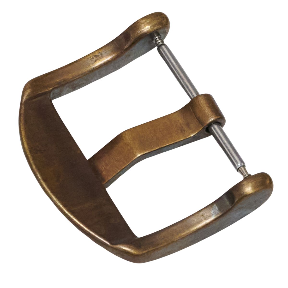 Bronze Watch Buckle Aged Patina Solid Curved Spring Bars Clasp 18mm - 24mm Strap