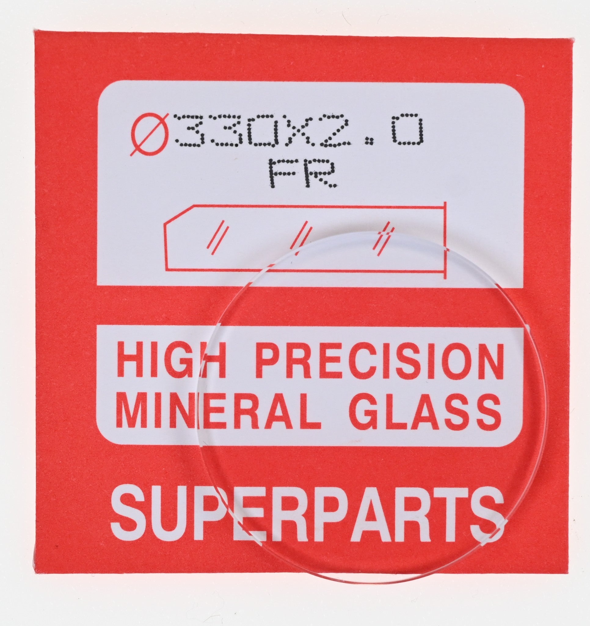 Pro Watch Mineral Glass 2mm Thick Extra White 32mm - 36mm Crystal Bevel Edge