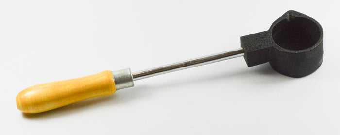 Cast iron metal melting pot crucible dish + handle gold silver jewellers mixing