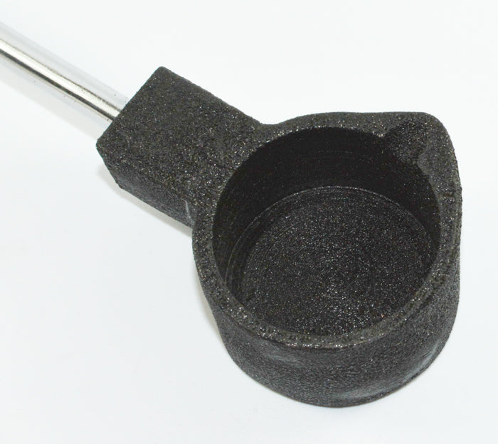 Cast iron metal melting pot crucible dish + handle gold silver jewellers mixing