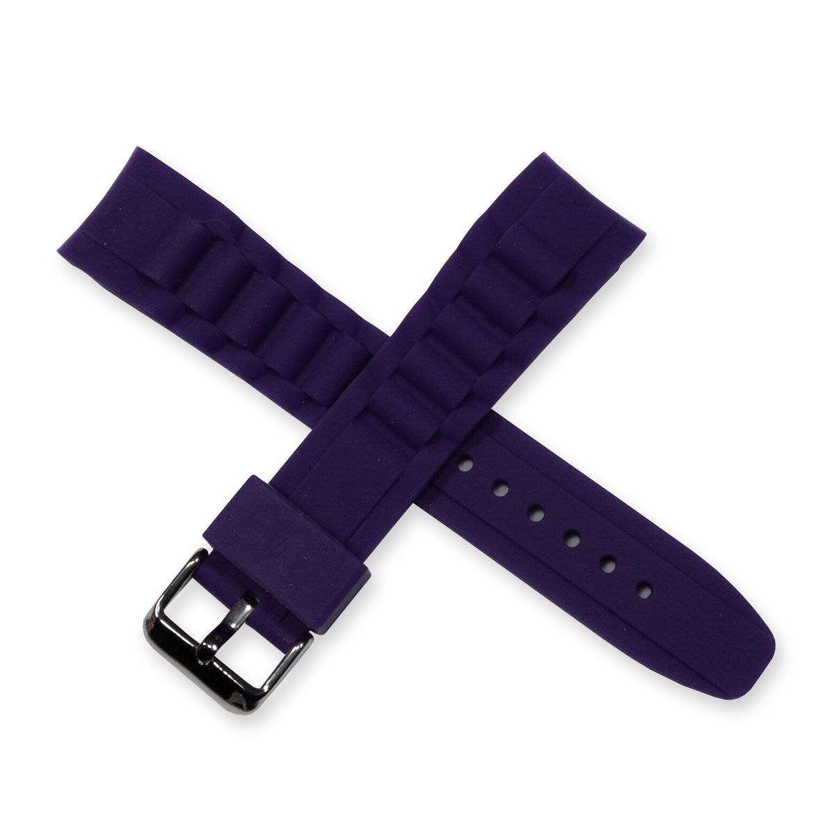 Curved End Rubber Ice Watch Strap Band Divers Sports 17mm 20mm 22mm Replacement