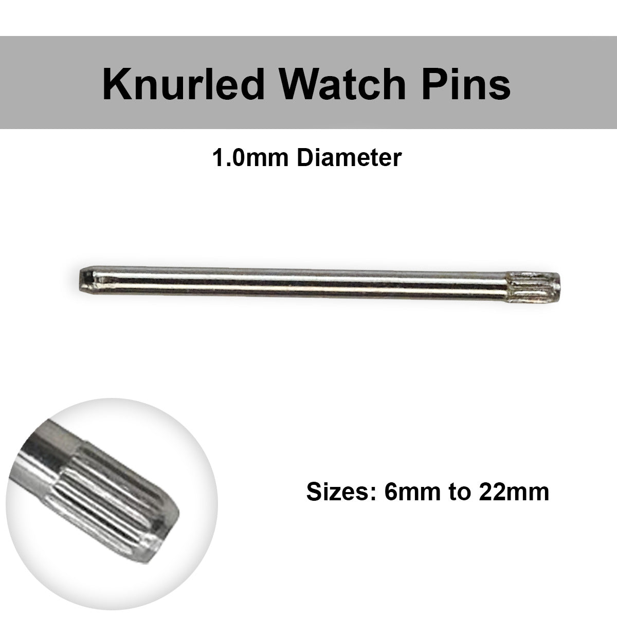 2x Steel Knurled Link Bracelet Pins Straps Band Links Adjust Remove Repair 1mm